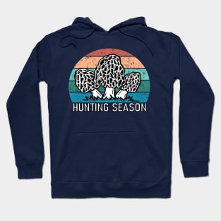 Mushroom Hunting Season Retro Sunset Hoodie